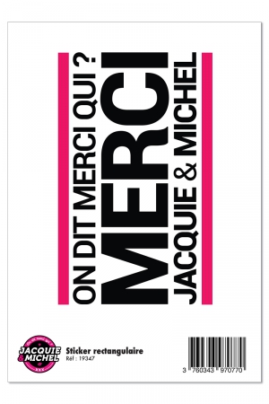 Grand sticker J&M rectangle blanc
