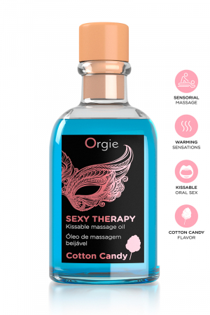 Huile de massage embrassable Sexy Therapy barbe à papa