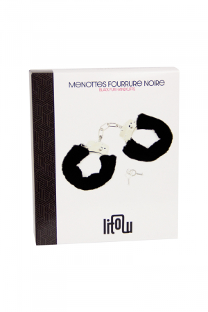 Menottes fourrure noire - Litolu – Image 2