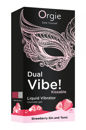 Gel d'excitation Dual Vibe Strawberry Gin Tonic Liquid Vibrator – Image 2