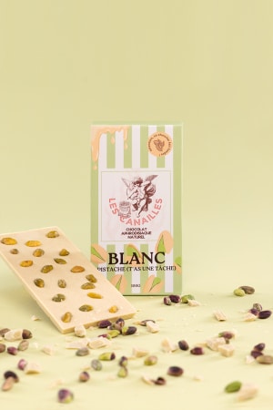 Chocolat blanc pistache - Tablette 100g - Les canailles – Image 2