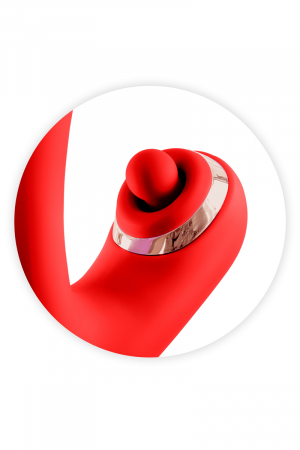 Vibromasseur rabbit 3-en-1 Joyfully rouge - Yoba – Image 4