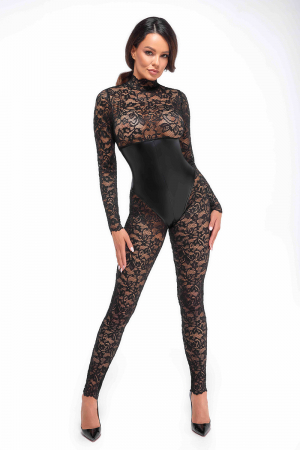 Combinaison corset Enigma F299 dentelle et wetlook – Image 4