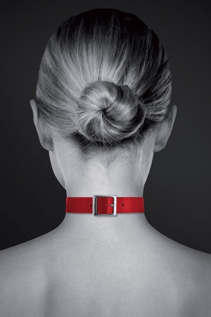 Collier Fetish rouge avec anneau - Bijoux Pour Toi – Image 2