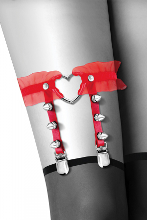Jarretière rouge avec coeur – Image 3