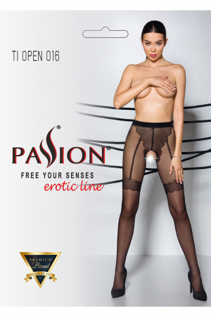 Collants ouverts TI016 20 deniers - noir – Image 3