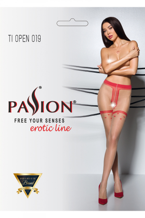 Collants ouverts TI019 20 deniers - rouge – Image 3