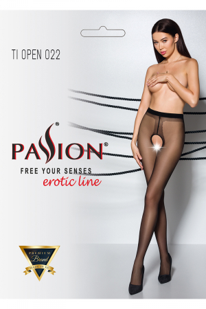 Collants ouverts couture TI022 - noir/rouge – Image 3