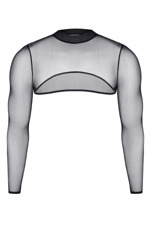 Crop top tulle noir transparent - Regnes – Image 3