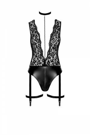 Body jarretelles Libido F297 wetlook et dentelle – Image 3