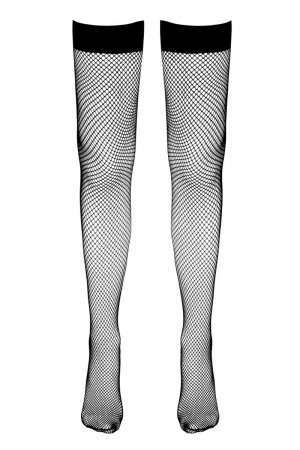 Bas résille autofixants noir - Cotelli Legwear – Image 3
