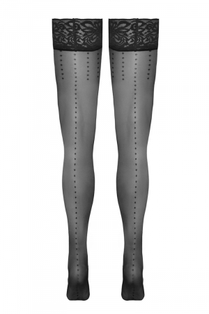 Bas autofixants noir Hold up 2 - Cotelli Legwear – Image 3