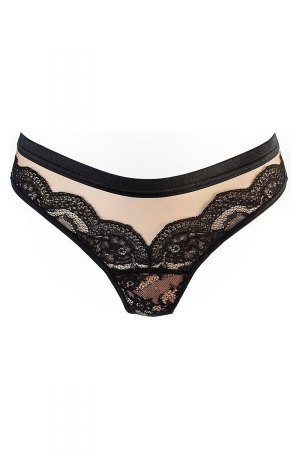 String tulle et dentelle noir V-10718 - Axami – Image 3