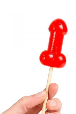 Présentoir de 40 sucettes pénis à la cerise avec effet chauffant épicé – Image 3