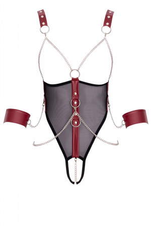 Body de bondage ouvert et seins nus - Cottelli Bondage – Image 3
