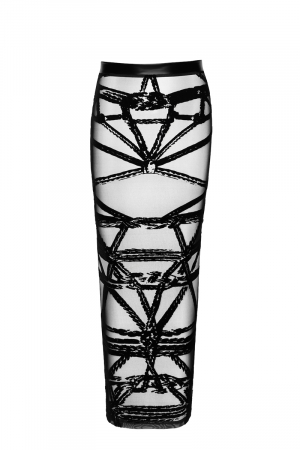 Jupe longue fendue Bondesque F360 - Noir Handmade – Image 3