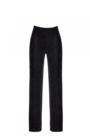 Pantalon en maille pailletée Onyx F374 - Noir Handmade – Image 3