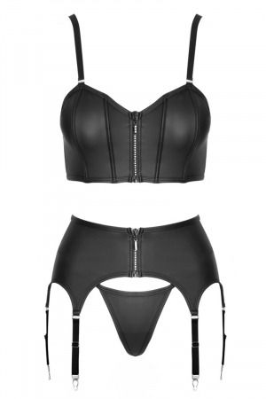 Ensemble lingerie 3 pièces avec porte-jarretelles - Cottelli PARTY – Image 3