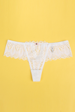 String dentelle dos lacé Blanc - Litolu Lingerie – Image 3