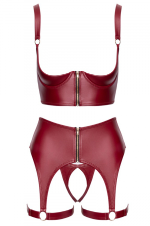 Ensemble seins nus 3 pièces Rouge - Cottelli LINGERIE – Image 3