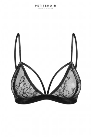 Soutien-gorge triangle dentelle et velours – Image 3