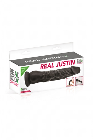 Gode réaliste 21 cm noir - Real Justin – Image 3