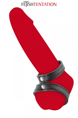 Double cockring simili cuir - Fetish Tentation – Image 3