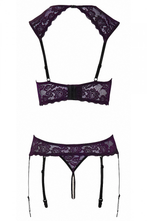 Ensemble lingerie ouverte violet - Cotelli Lingerie – Image 4