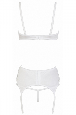 Ensemble lingerie 3 pièces ouvert blanc - Cottelli Lingerie – Image 4