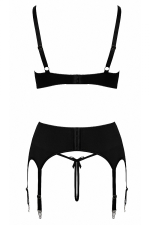 Ensemble coquin ouvert 3 pièces gris - Cottelli Lingerie – Image 4