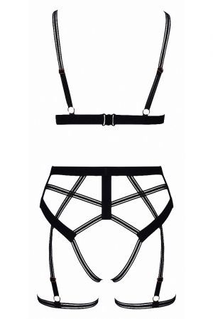 Set lingerie BDSM harnais noir - Cotelli Lingerie – Image 4