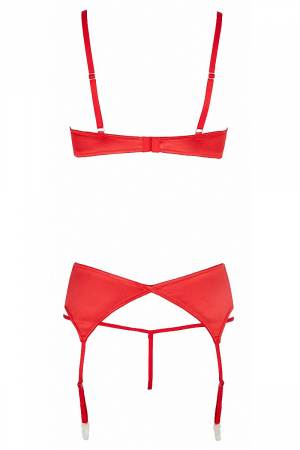 Ensemble lingerie 3 pièces ouvert rouge - Cottelli Lingerie – Image 4