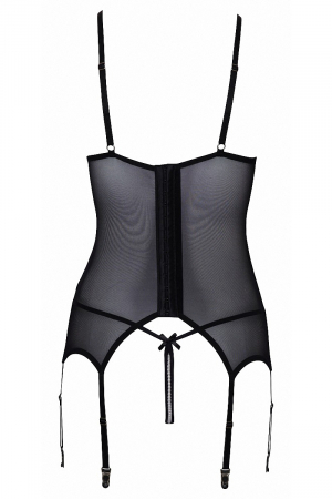 Guêpière seins nus et string ouvert résille et perles - Cottelli Lingerie – Image 4
