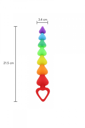 Stimulateur anal Rainbow Heart Beads - Toyjoy – Image 4