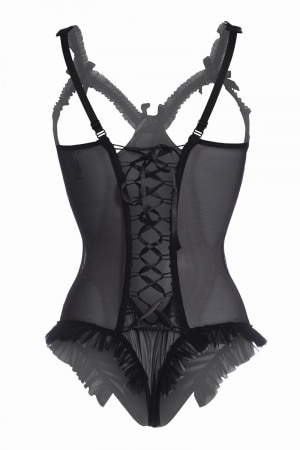 Body wetlook ouvert noir Mistique - Christine – Image 4