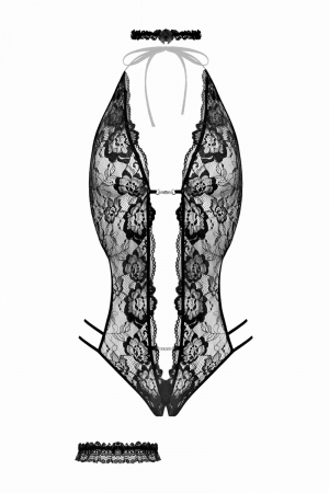 Ensemble body ouvert Renee noir - Christine – Image 4