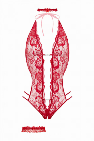 Ensemble body ouvert Renee rouge - Christine – Image 4