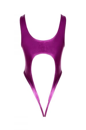 Body rose métallisé ouvert à l'entrejambe - Cotelli Lingerie – Image 4