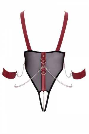 Body de bondage ouvert et seins nus - Cottelli Bondage – Image 4
