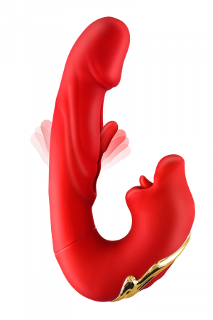 Vibromasseur rabbit 3-en-1 Kissy rouge - Yoba – Image 4