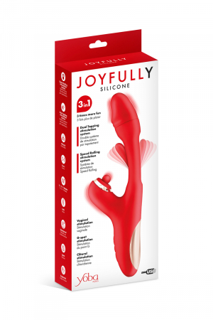 Vibromasseur rabbit 3-en-1 Joyfully rouge - Yoba – Image 2