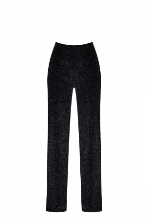 Pantalon en maille pailletée Onyx F374 - Noir Handmade – Image 4