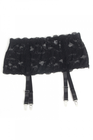 Porte-jarretelles dentelle large Noir - Litolu Lingerie – Image 4