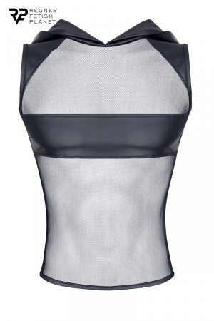 T-shirt à capuche wetlook et mesh - Regnes – Image 4