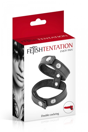 Double cockring simili cuir - Fetish Tentation – Image 2
