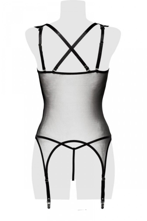 Guépière tulle avec décolleté dentelle - Grey Velvet – Image 4