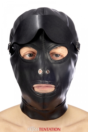 Cagoule simili cuir avec bandeau amovible - Fetish Tentation – Image 4