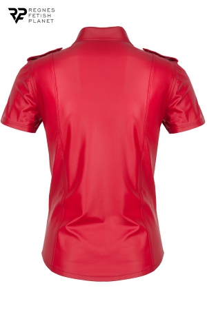 Chemise manches courtes wetlook rouge Carlo - Regnes – Image 2