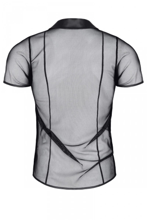 Polo en maille noire transparente - Regnes – Image 4