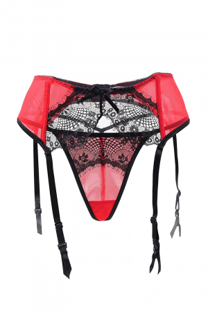 Porte-jarretelles rouge et noir grande taille - Paris Hollywood – Image 4
